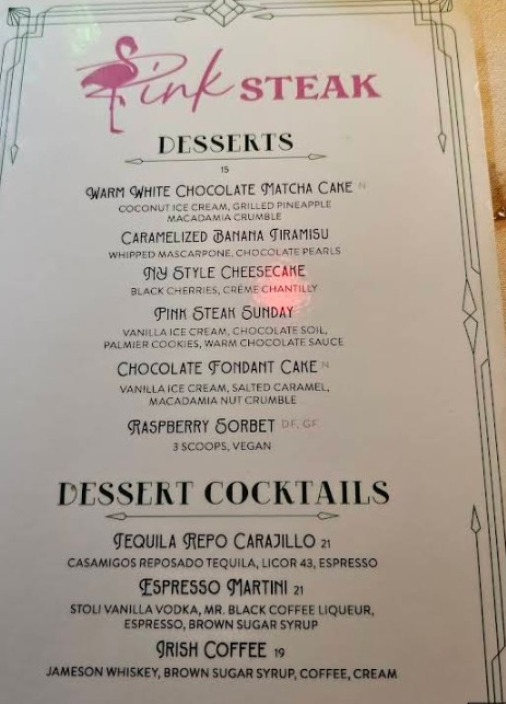 Pink Steak Restaurant Menu | Fine Dining & Steakhouse in West Palm Beach